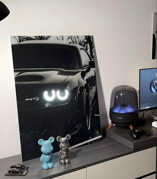 Dodge Challenger SRT Glowing Car Wall Decor – Custom LED Neon Art - 737Magic
